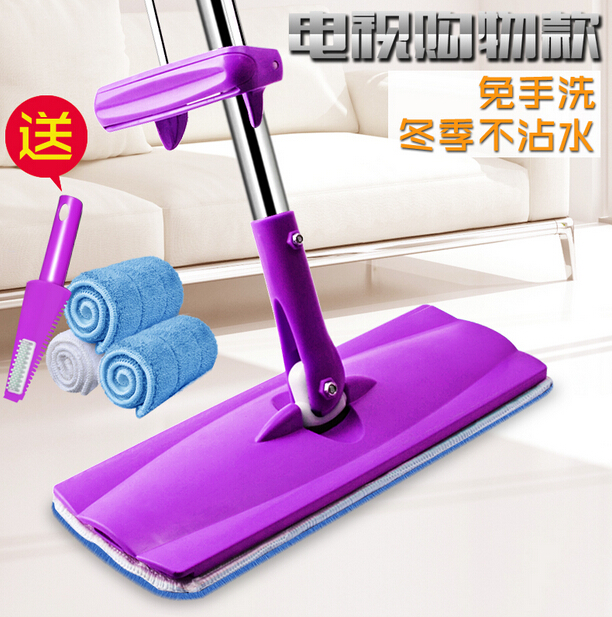 免手洗平板拖把自擠式旋轉(zhuǎn)免沾手拖布自動電視購物平板拖把