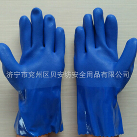 防護手套耐酸堿耐防油手套工業(yè)浸塑橡膠手套