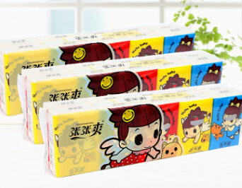 張張爽可愛女孩手帕紙 便攜式面巾紙三層