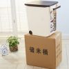 批發米桶15kg 翻蓋帶滑輪儲米桶家用廚房儲物箱防蟲防霉收納