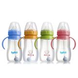 廠家直銷嬰幼兒寬口徑全硅膠有柄自動圓弧奶瓶240ml
