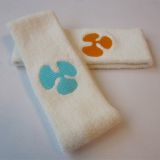 批發 瑜伽頭帶吸汗 刺繡圖案 純棉毛巾料發箍成人運動發帶全棉