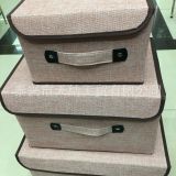 速賣通熱銷仿麻布收納盒 麻布收納箱 多功能衣服玩具書本儲物箱