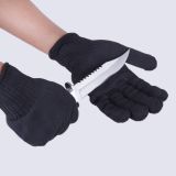 防割5A級(jí)鋼絲手套專業(yè)加強(qiáng)型多用途防割防護(hù)手套黑色白美標(biāo)歐標(biāo)