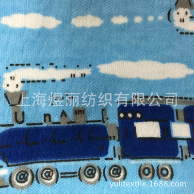 活性染料印花 耐久阻燃兒童針織汗布 內衣面料 晴氯綸棉混紡