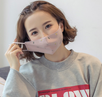 舒美佳新款小清新口罩多功能掛耳式卡通印花秋冬保暖口罩現貨批發