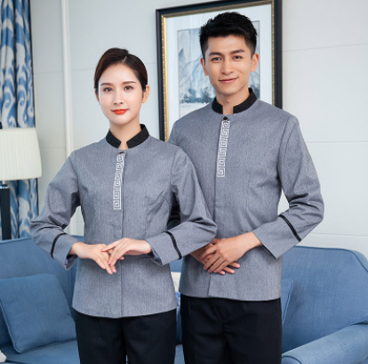 物業(yè)保潔工作服長袖女酒店賓館客房服務員長袖秋冬裝PA制服定制新