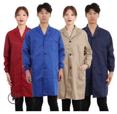 定制 藍(lán)大褂搬運(yùn)服工作服大褂勞保服長(zhǎng)款工作裝厚滌棉男女長(zhǎng)款