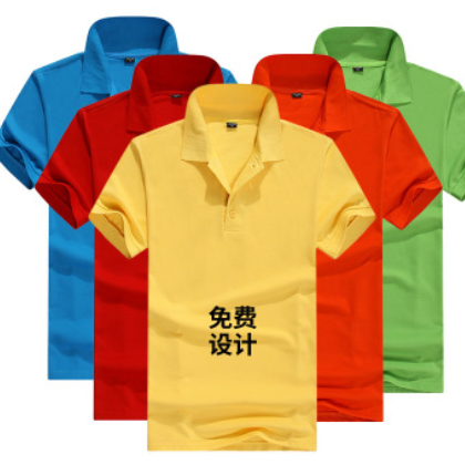 黑色翻領工作服定做 文化廣告衫定制純棉工裝班服t恤印logo字