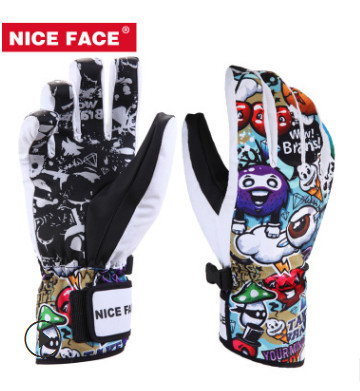 NICEFACE騎行戶外滑雪手套防風(fēng)保暖防水耐磨滑雪搖粒絨手套男女
