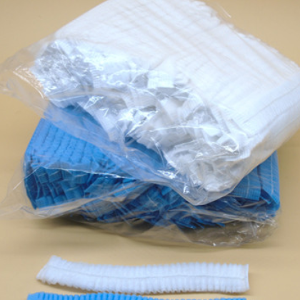 一次性帽子防塵頭套廚師工作圓帽單筋條形網帽無紡布無塵廚房頭罩