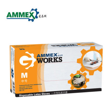 【AMMEX】愛馬斯TLFGWC一次性乳膠手套 無粉手套通過SGS認證