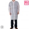 加厚一次性無紡布大褂工作服實驗服防塵服紐扣魔術(shù)貼拉鏈式廠家