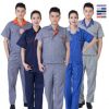 夏季短袖工作服廠服套裝工廠車間半袖工裝勞保服夏裝工程服定做