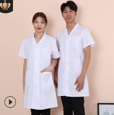 定制白大褂長(zhǎng)袖醫(yī)生服男女夏護(hù)士服短袖韓版修身美容院工作實(shí)驗(yàn)服
