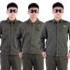 經銷批發大陸王軍綠色工作套裝戶外作訓服長短袖套裝耐磨勞保服