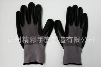 廠(chǎng)家生產(chǎn)15針丁腈發(fā)泡手套 舒適型丁腈手套 丁腈耐油手套
