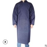 批發勞動布反穿衣耐磨成人長袖罩衣圍裙防污勞保工作服護衣牛仔