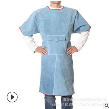 廠家批發焊工電焊衣服電焊防燙圍裙牛皮耐磨防護服牛皮隔熱工作服