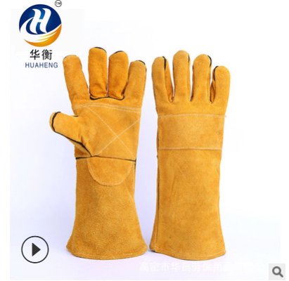 廠家直銷電焊手套牛皮耐磨耐高溫防護 氣焊氬弧焊勞保防護手套