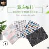 廠家直銷棉麻布料 北歐風家用沙發布可訂制幾何印花工藝棉麻面料