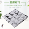 廠家直銷現貨印花亞麻背景棉麻桌布面料麻布印花抱枕布小清新臺布