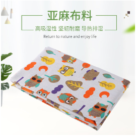 廠家直銷批發麻布印花面料背景布桌布亞麻面料抱枕麻布工藝品用布
