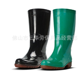 廣州金橡實業 綠色女款006高筒耐酸堿防滑雨鞋水鞋 代理批發