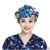 全棉印花手術帽蓬蓬帽女式護士帽美容帽月子帽純棉防護包頭帽批發