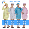 廠家直銷藍(lán)色防靜電大褂食品車(chē)間工作服短袖工衣無(wú)塵潔凈靜電衣服