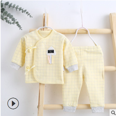 2020春秋新款和尚服初生男女寶寶套裝嬰幼兒衣服新生兒內衣兩件套
