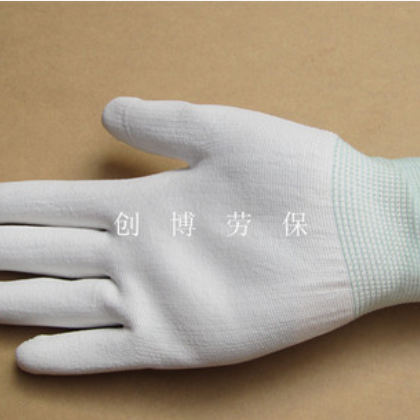 勞保批發十三針白尼PU涂掌涂指手套 涂層涂膠手套 無塵手套