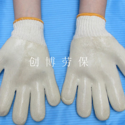 勞保工業加厚加大白涂膠手套 玻璃廠專用手套 搬運防護耐磨手套