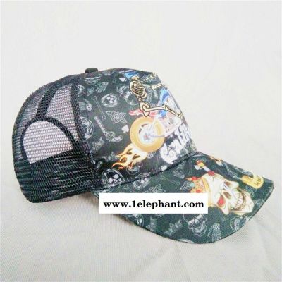 青島廠家定制印花刺繡LOGO5片網帽卡車帽
