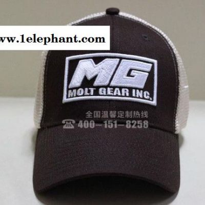 立體繡花網帽 超柔軟網布 純棉貨車棒球帽 MG咖啡色棒球網帽