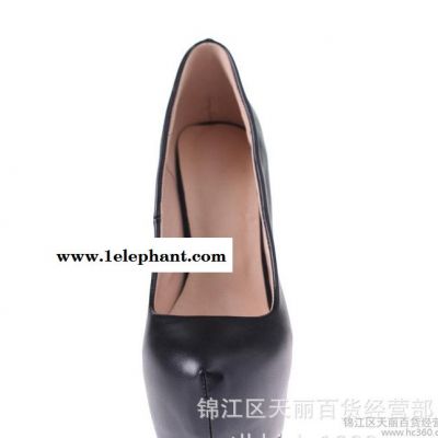 歐美外貿大碼女鞋套腳細跟單鞋防水臺圓頭高跟鞋常年款TL-15