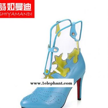 詩婭曼迪女鞋套筒酒店鏤空工作鞋歐洲站牛筋潮軟面**OL休單鞋