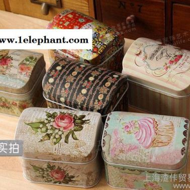 韓國文具批發 天克 碎花收納盒-小號 鐵盒 小收納盒 TK12-273