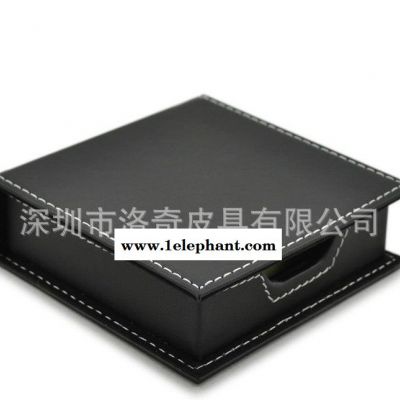 深圳工廠(chǎng) 高端訂制 PU皮 便簽盒 桌面收納 備忘錄收納盒
