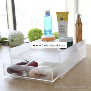 供應(yīng)曹喜歡磨砂亞克力化妝品收納盒 有機玻璃收納架 彩妝小展臺