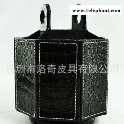 深圳工廠(chǎng) 高端訂制 PU皮 遙控器收納盒 桌面收納 八角旋轉(zhuǎn)