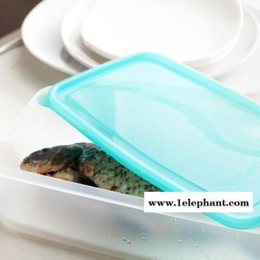 可疊加長方形冰箱瀝水保鮮盒 冷藏水餃生鮮魚肉密封收納盒