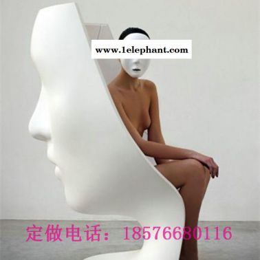 玻璃鋼面具造型椅 人面造型休閑椅 商場奇異裝飾面具椅批發 玻璃鋼休閑椅廠家定做 商場專買店客人休息椅 個性張揚的休閑椅