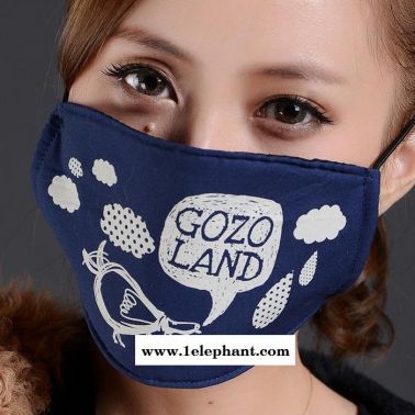 供應KZ00001女款冬季口罩保暖透氣印花掛耳