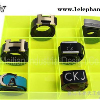 Likecao 炫彩熒光亞克力12格領帶收納盒 皮帶領帶襪子展示盒收納