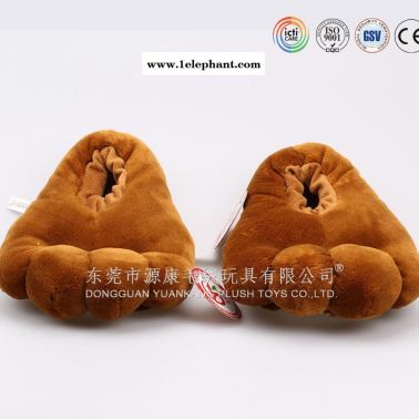 大號圣誕節毛絨鹿子拖鞋 **卡通毛絨拖鞋玩具 東莞大型訂制