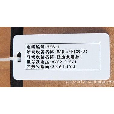 **M-G3268雙孔電纜標牌C-450P/M-300白色掛牌/銘牌 安全標識牌