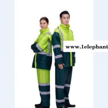 工廠直銷 促銷反光雨衣 拼色防護服 安全服 現貨 可定制