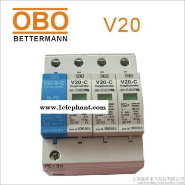 OBO帶遙信接點4P電源防雷器V20-C/4-75V-FS浪涌保護器