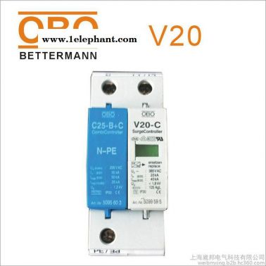 OBO浪涌保護(hù)器V20-C+V25-B/1-NPE防雷模塊OBO避雷模塊